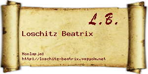 Loschitz Beatrix névjegykártya